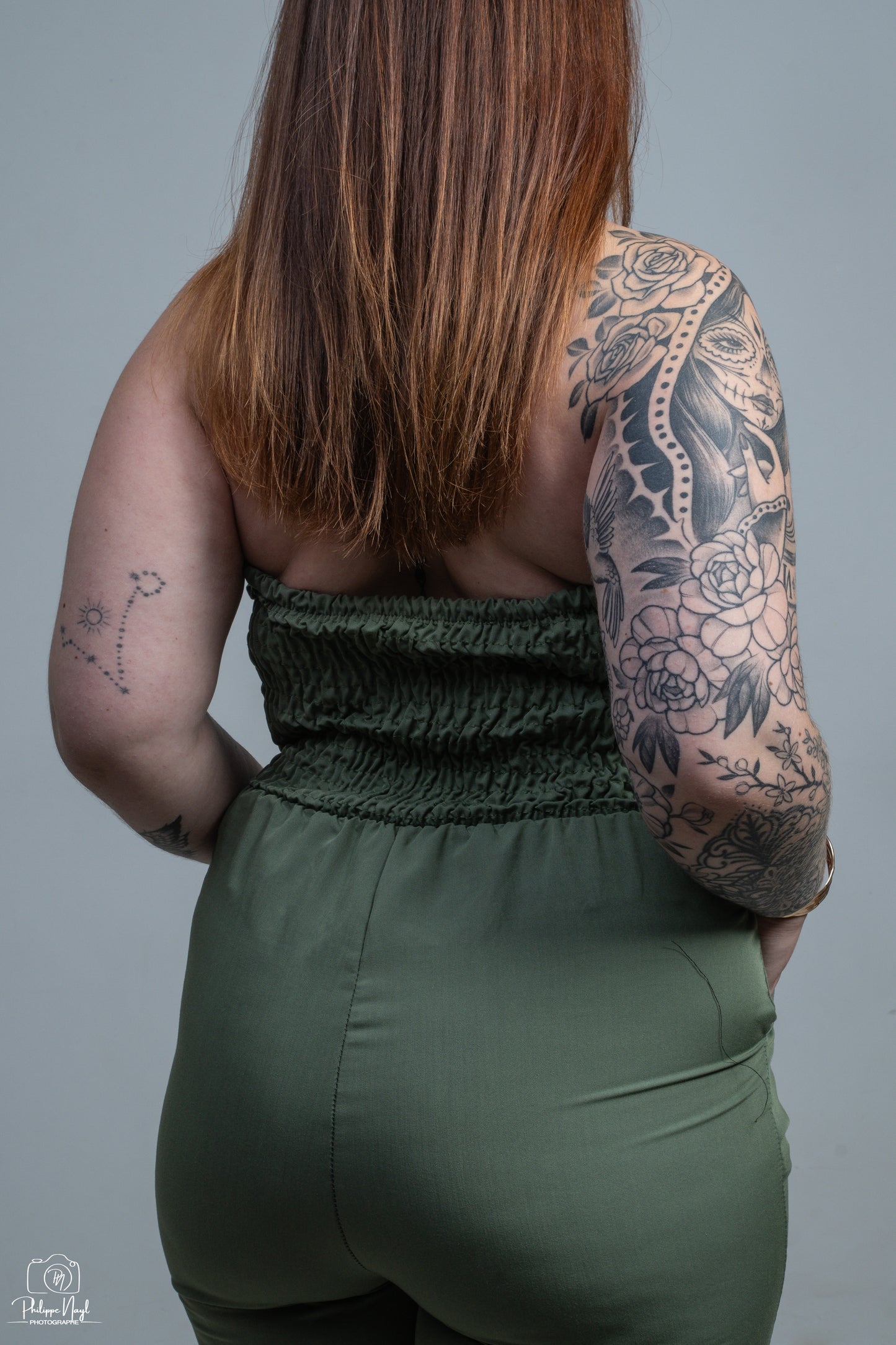 Combinaison Pantalon Bustier Chic à détail bande froncé avec poches