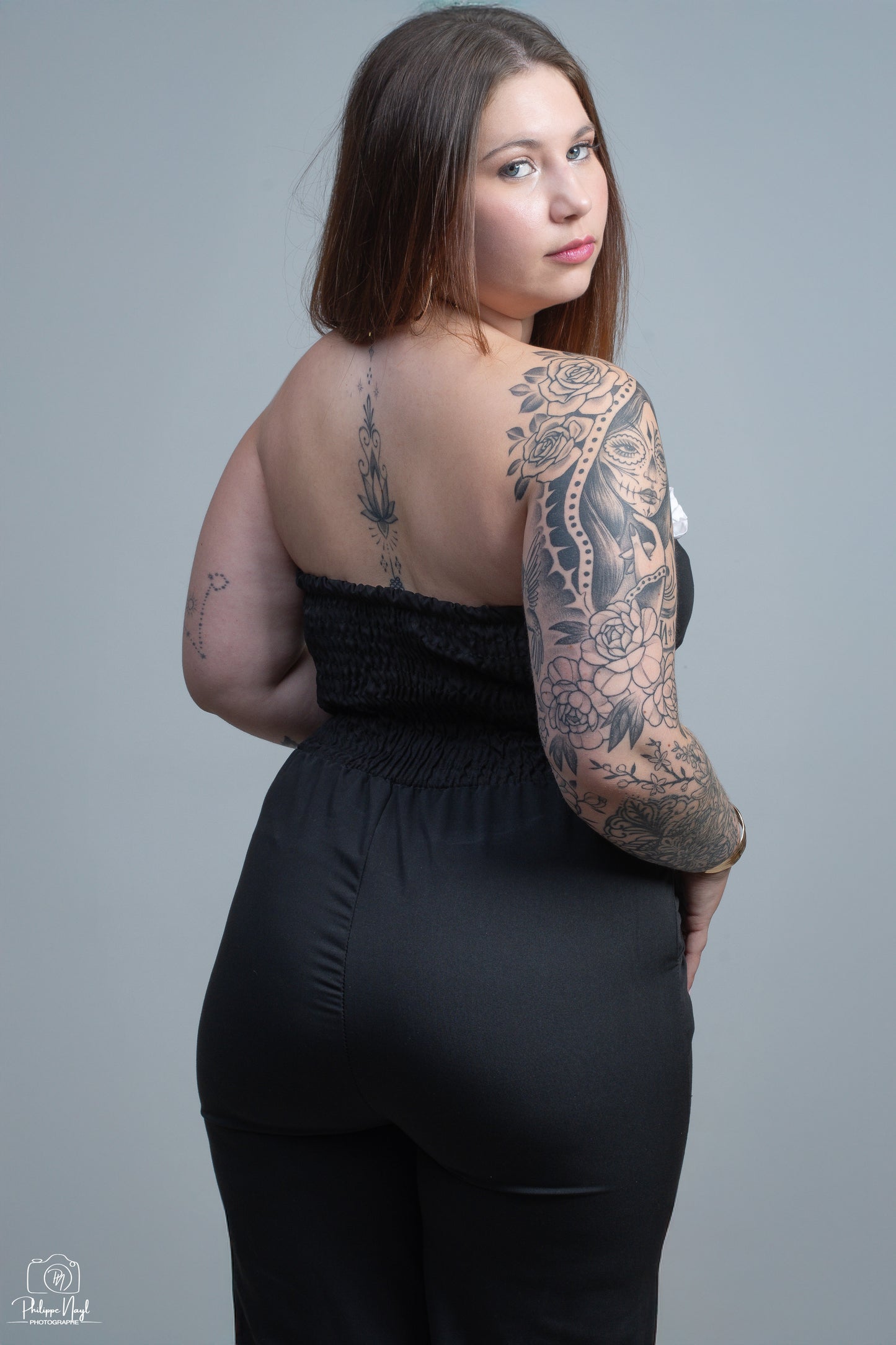 Combinaison Pantalon Bustier Chic à détail bande froncé avec poches